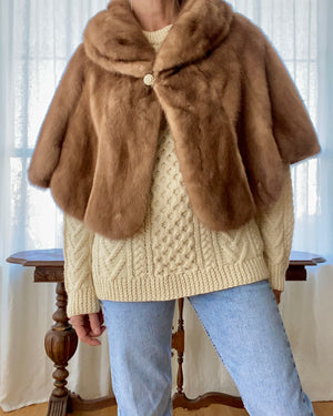 Vintage Blonde Mink Shawl Stole Cape Jacket