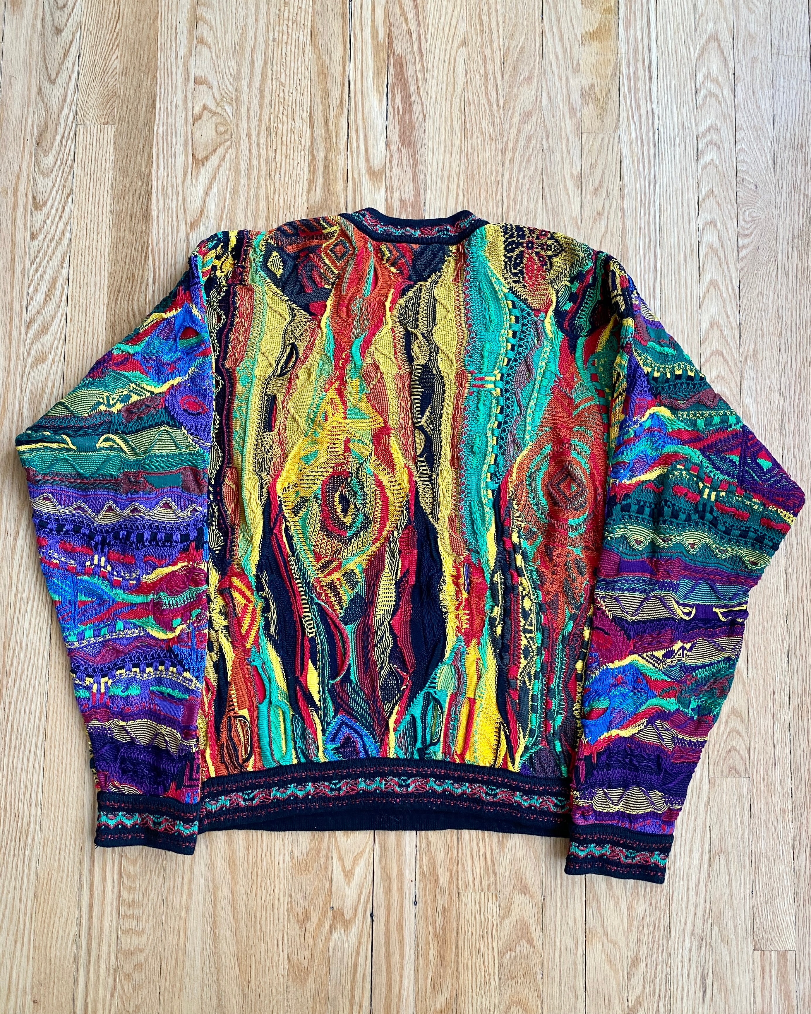 Vintage 1990s Authentic Coogi Ikat Jacquard Sweater Made in Australia