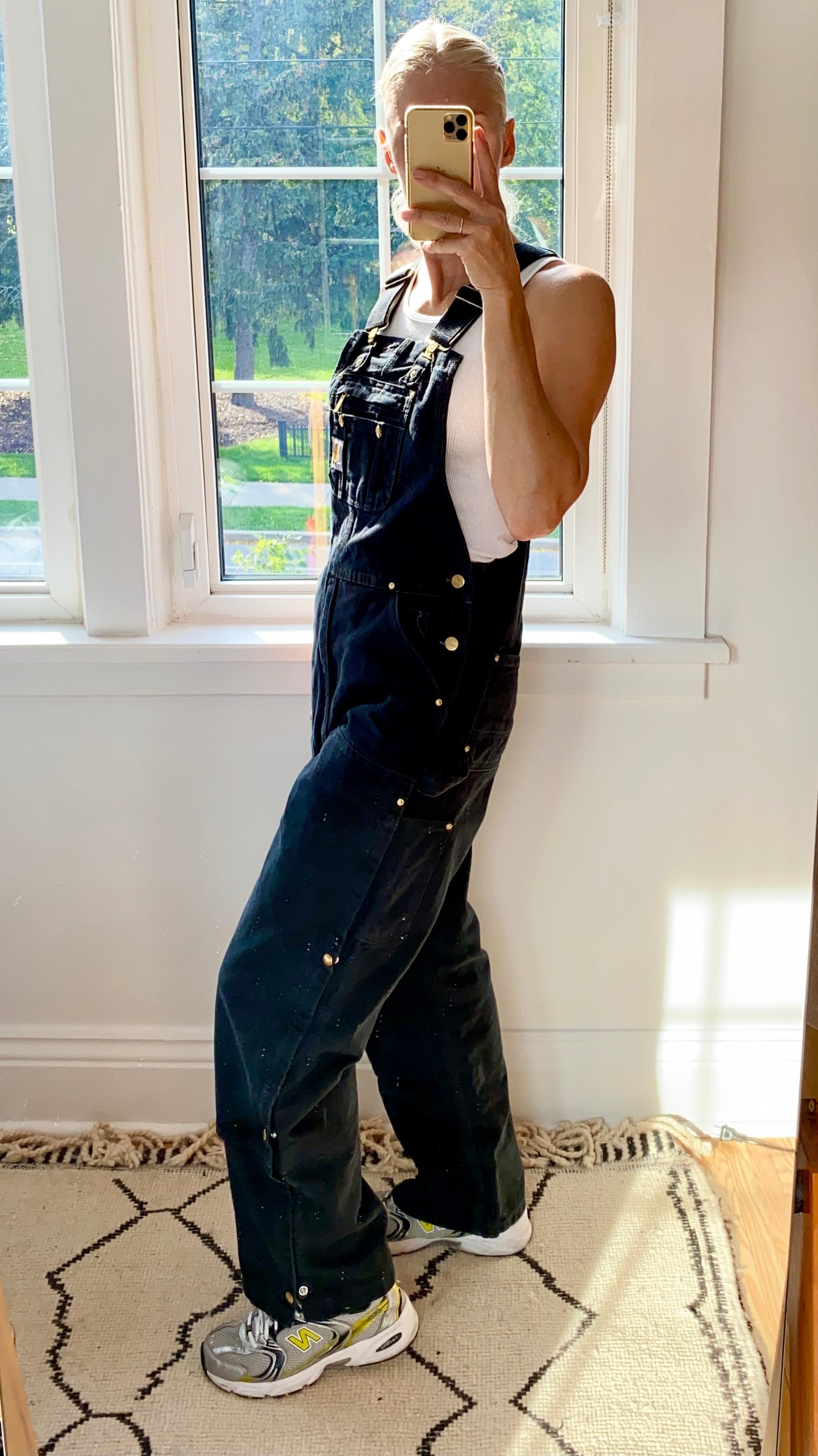 Vintage CARHARTT Black Carpenter Canvas Overalls size 30/32