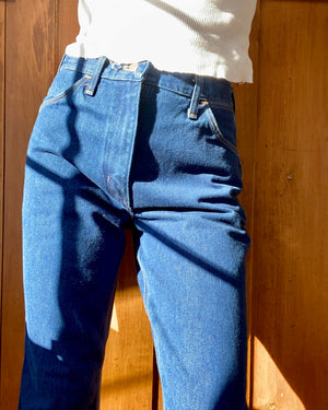 Vintage Wrangler 1970s Flares Dark Wash Jeans size 31 Made in USA