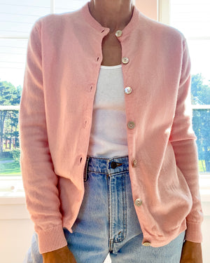 Vintage JACQUES DE LOUX Pink Cashmere Cardigan