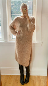 BOZIDARA Hand Knit Taupe Dress Tunic One Size
