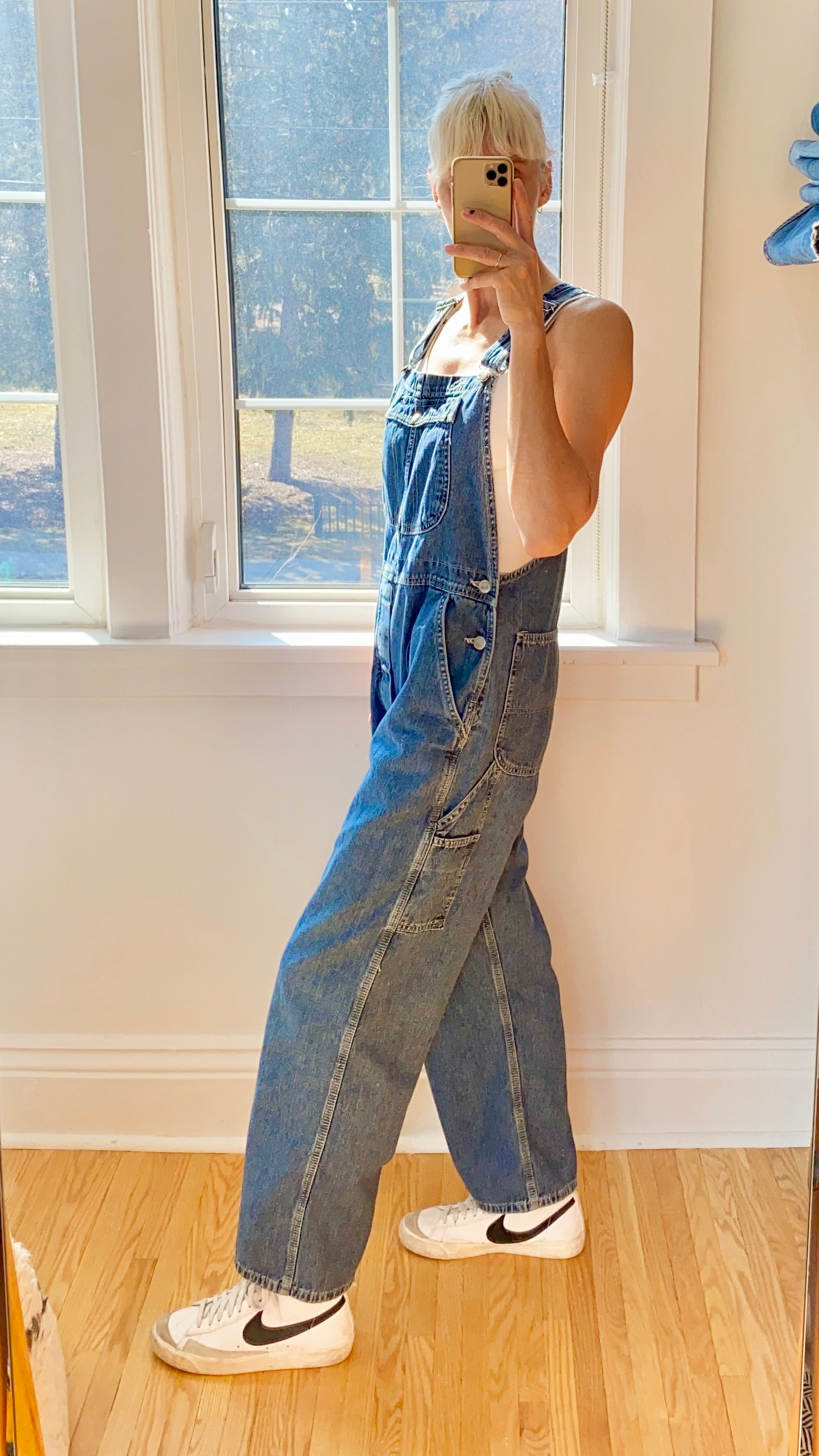Vintage Riveted Lee Denim Carpenter Overalls Medium Wash Size M