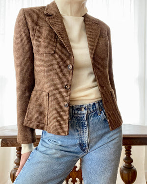 Vintage Vogue American Designer Collection Tweed Riding Jacket S