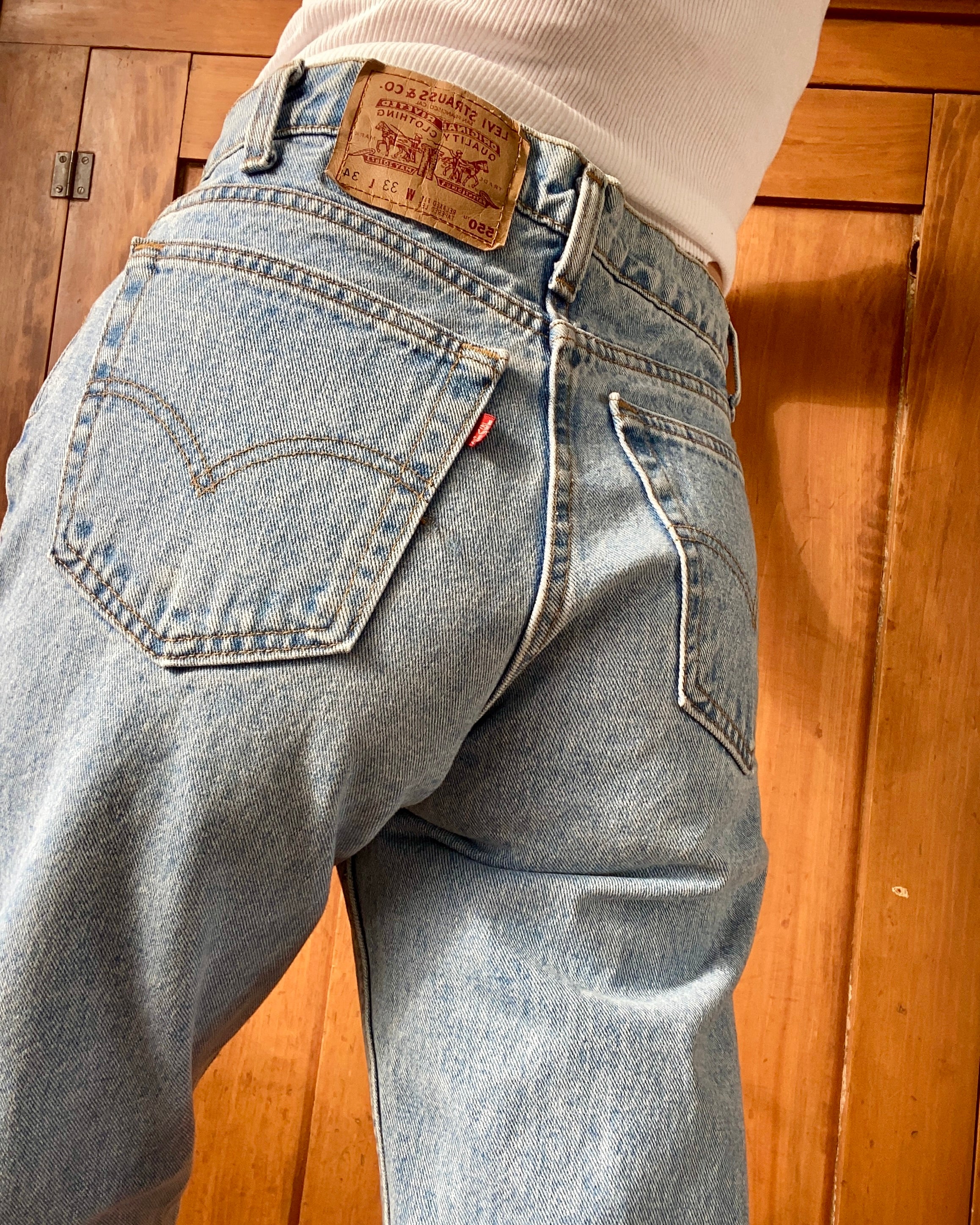 Vintage Levis 550 Light Wash Made in USA 31 to 32