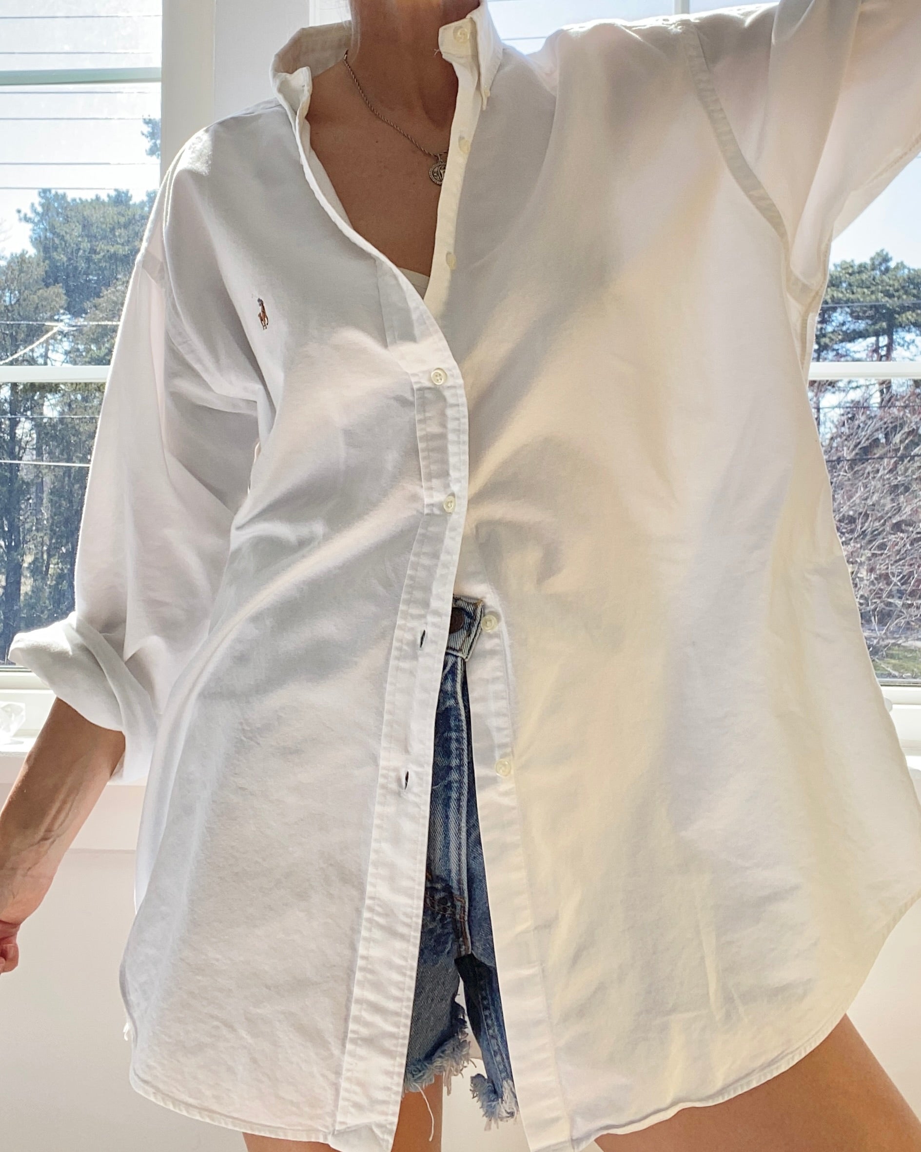 Vintage Ralph Lauren Mens Oxford White Shirt