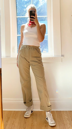 Vintage LEE Carpenters Tan Wash Jeans Pants size 27 28 29