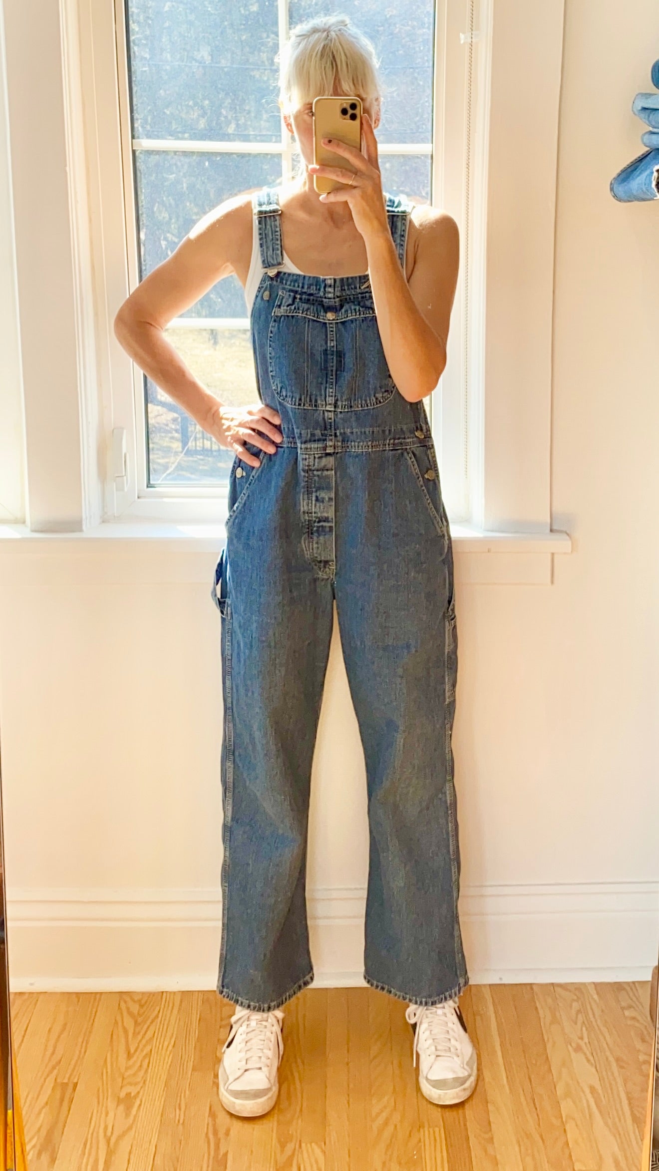 Vintage Riveted Lee Denim Carpenter Overalls Medium Wash Size M
