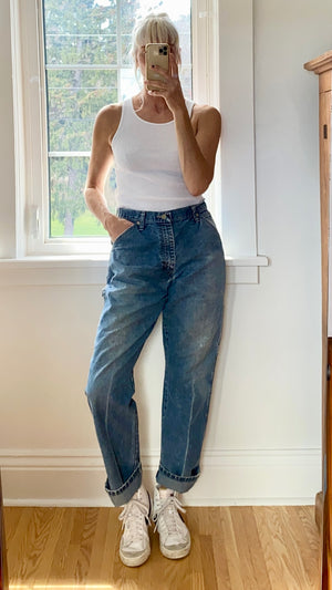 Vintage Wranglers Denim Carpenters Distressed Wash size 32