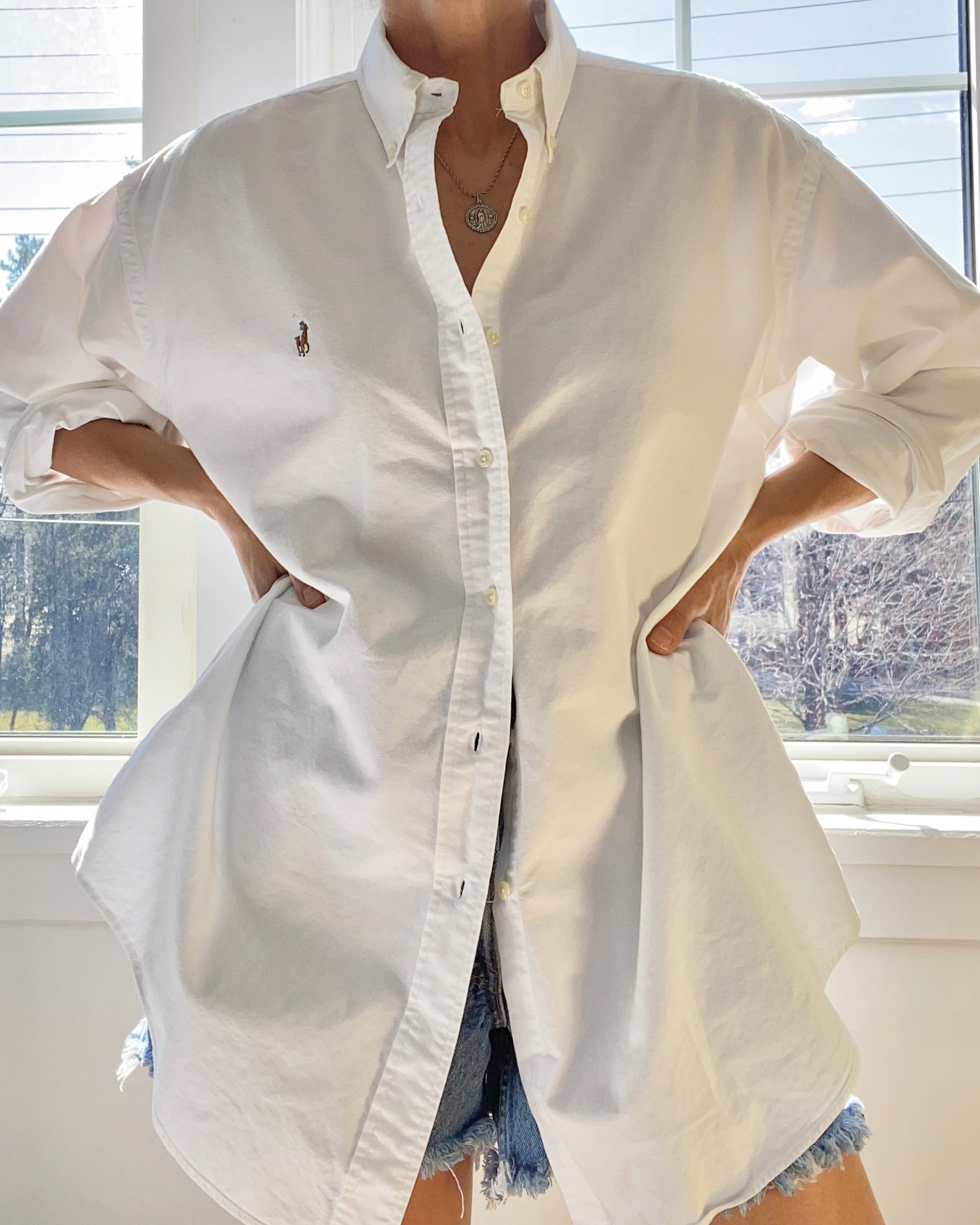 Vintage Ralph Lauren Mens Oxford White Shirt