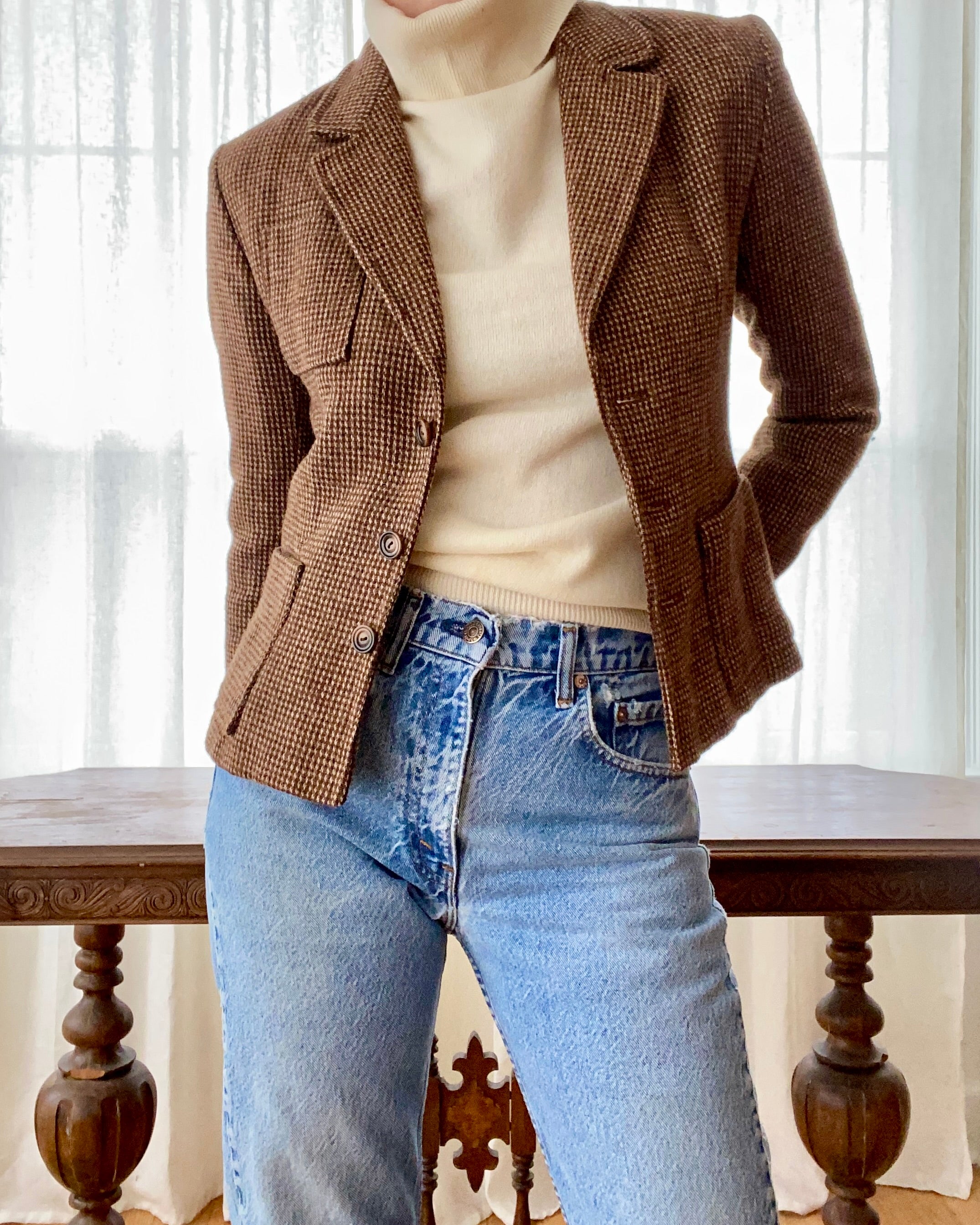 Vintage Vogue American Designer Collection Tweed Riding Jacket S