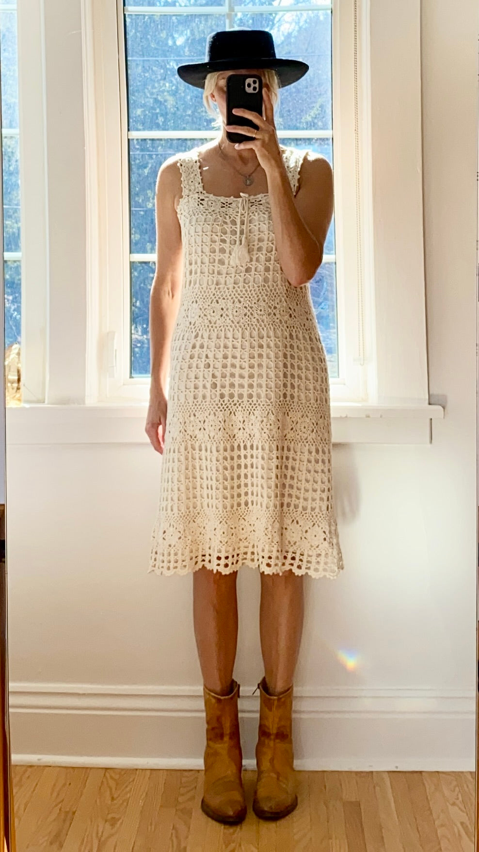 Vintage 1970s Crochet Dress