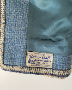 Vintage Handwoven Blue Wool with Embroidery Jacket