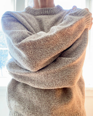 VINTAGE LLBEAN Oatmeal Melange Wool Crew Neck Sweater
