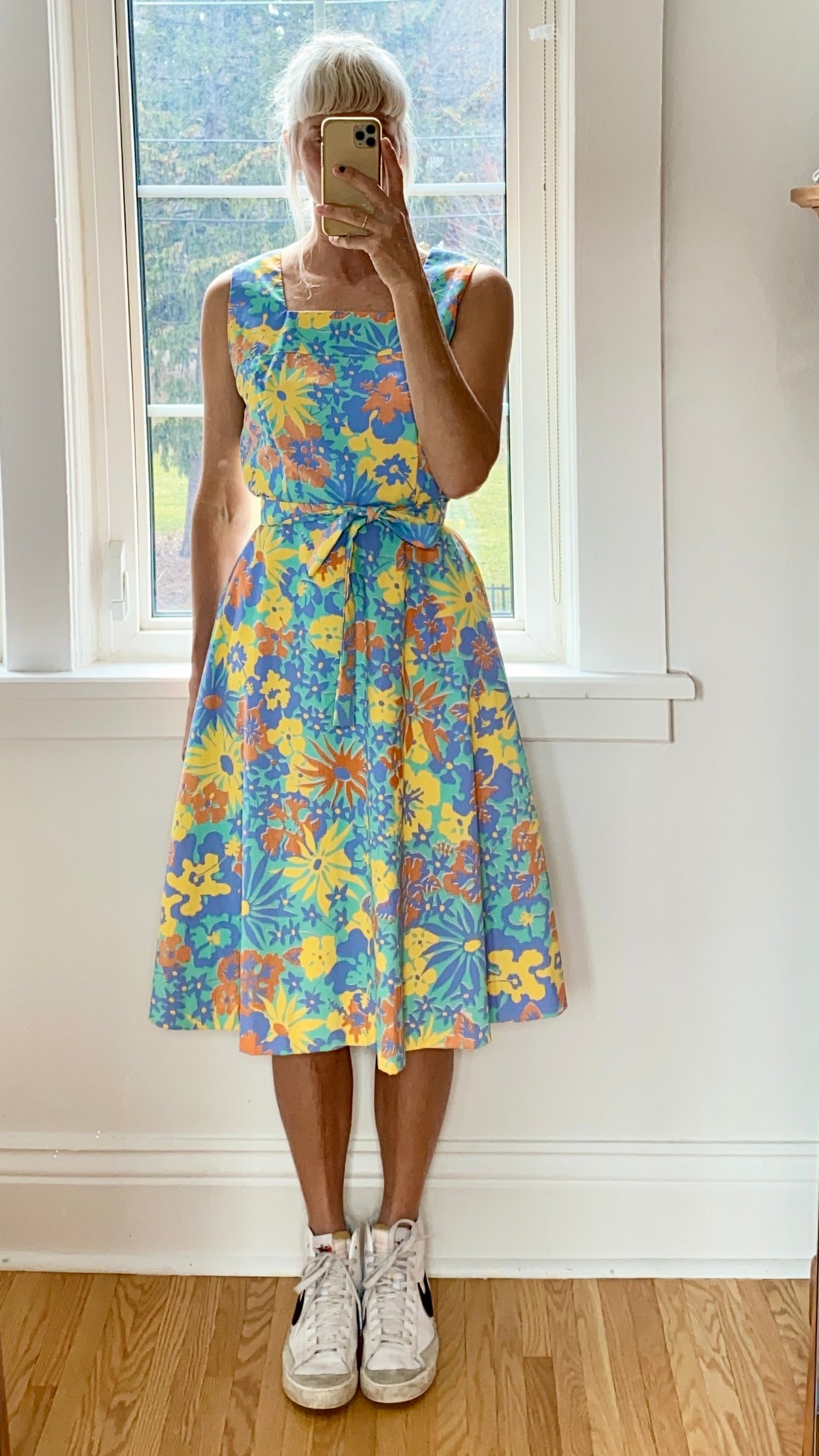 Vintage 1960s Ruth Clarage Tropical Print Day Dress Made in Jamaica