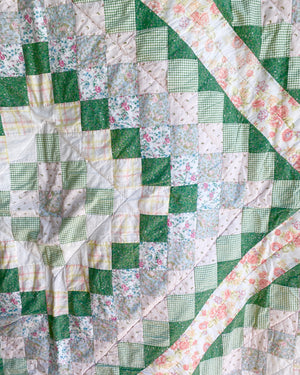 Vintage Green Patchwork Quilt