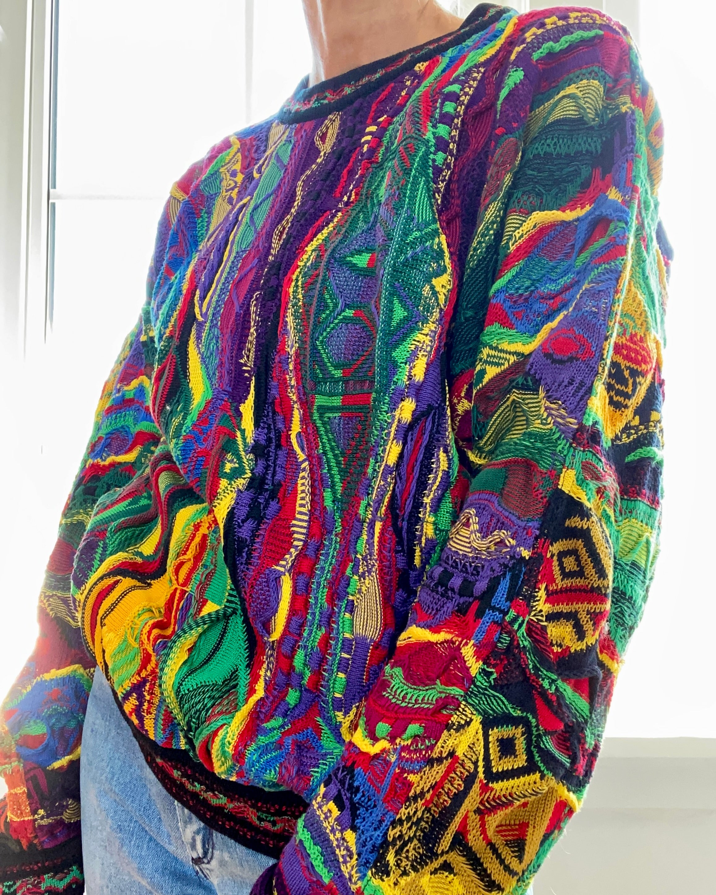 Vintage 1990s Authentic Coogi Ikat Jacquard Sweater Made in Australia
