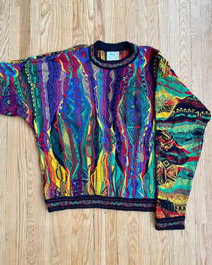 Vintage 1990s Authentic Coogi Ikat Jacquard Sweater Made in Australia