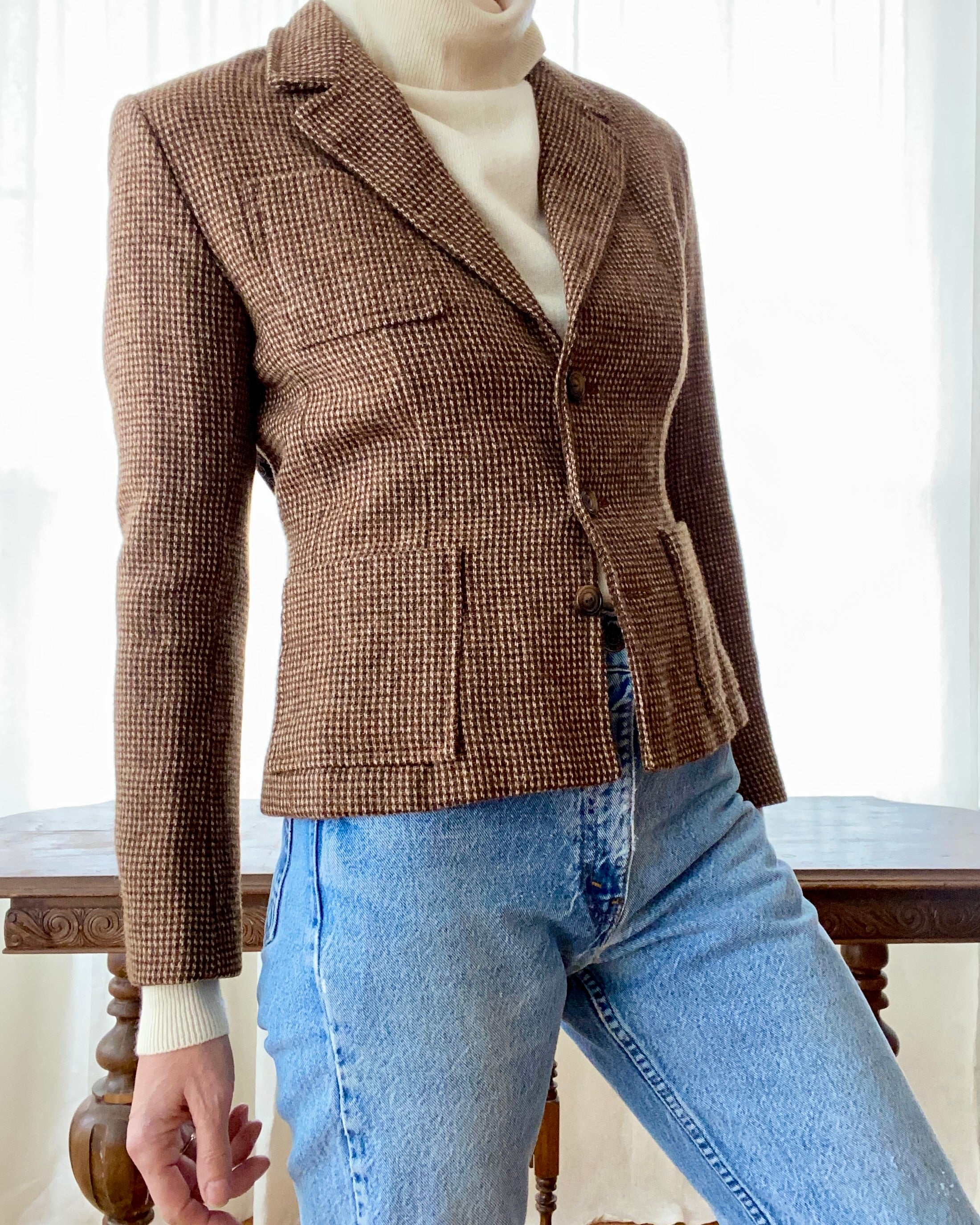 Vintage Vogue American Designer Collection Tweed Riding Jacket S