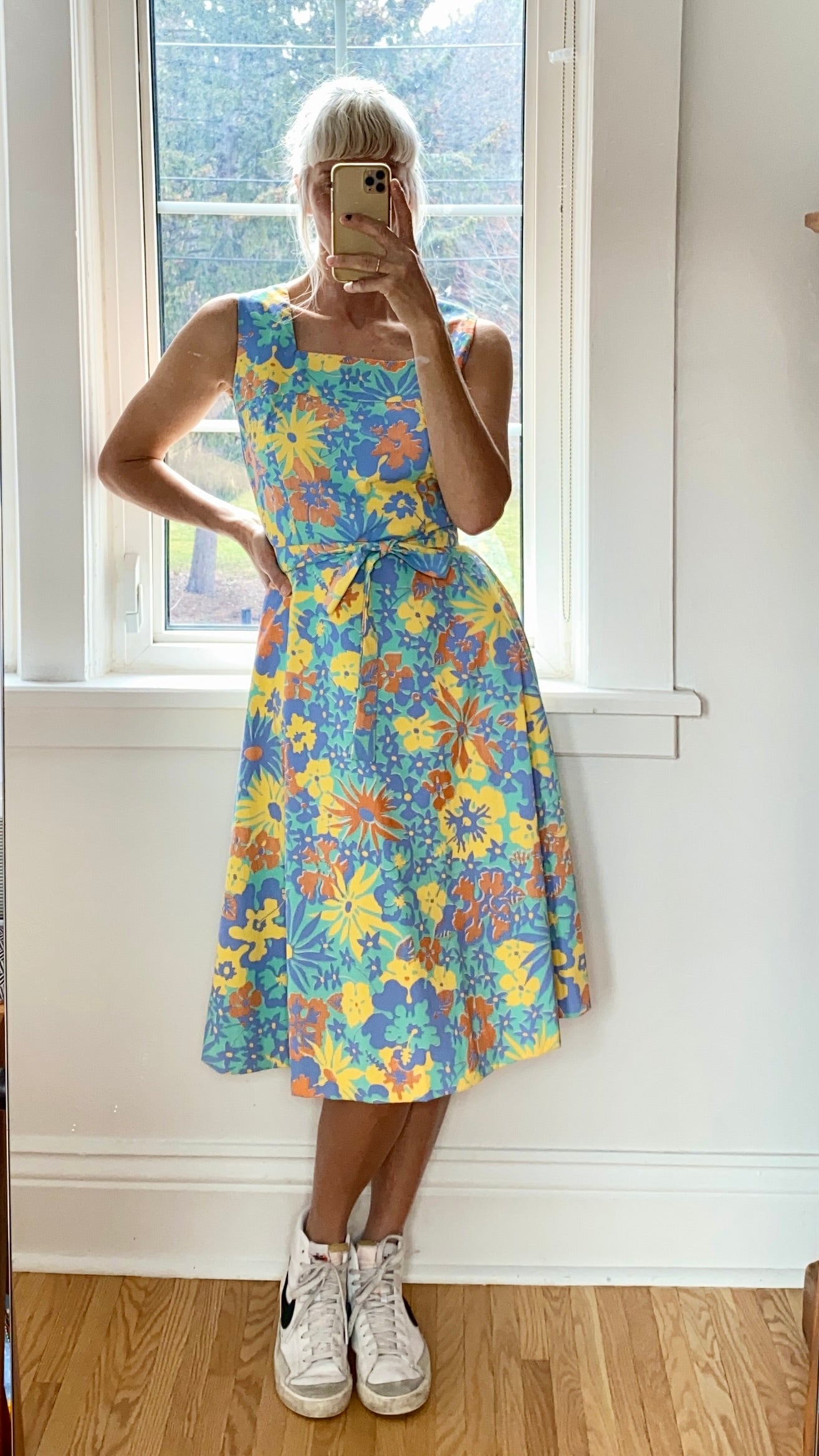 Vintage 1960s Ruth Clarage Tropical Print Day Dress Made in Jamaica
