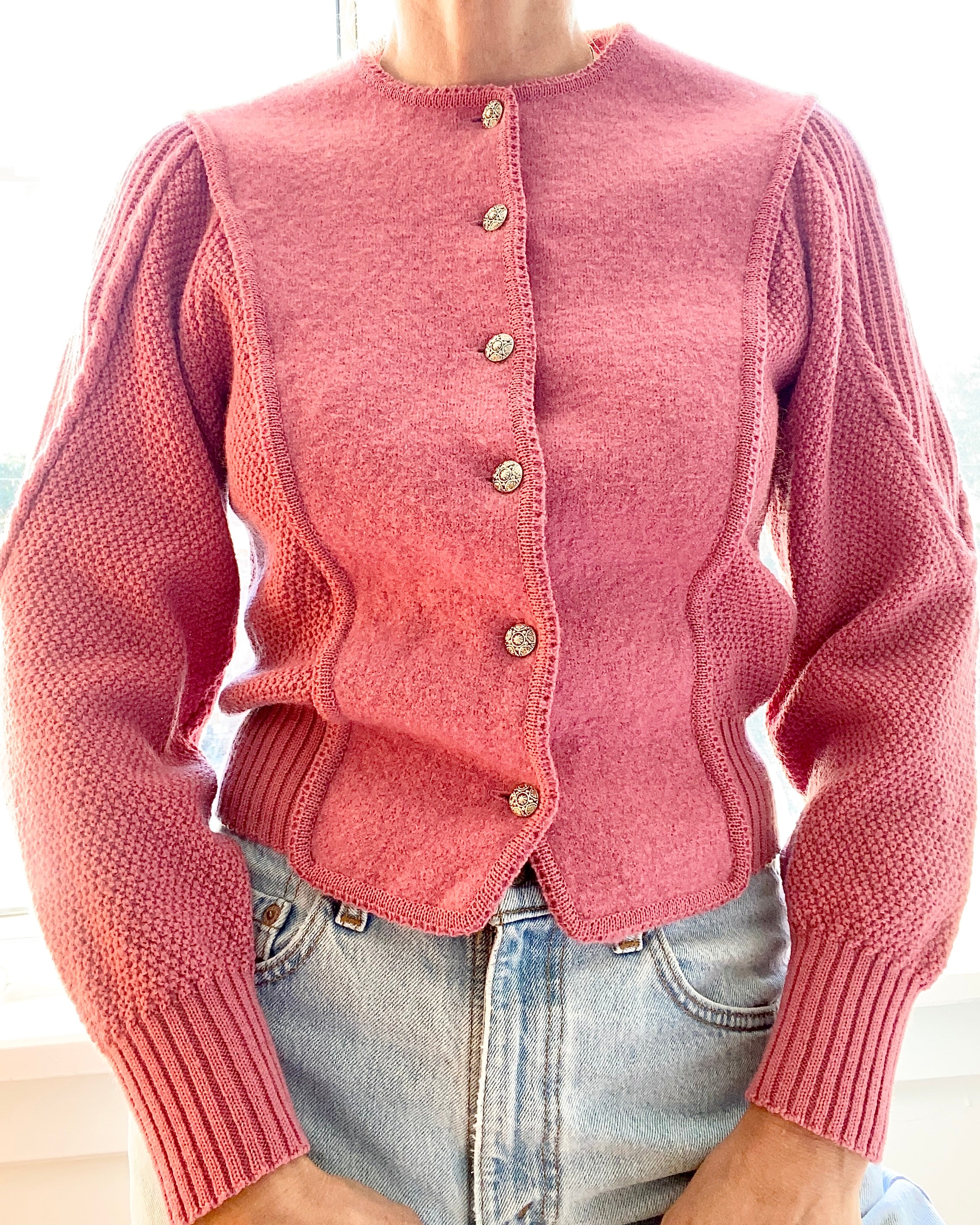 Vintage Austrian Folk Wool Cardigan