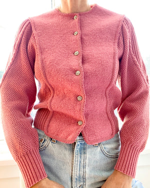 Vintage Austrian Folk Wool Cardigan