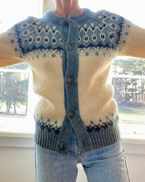 Vintage NORLFENDER Norwegian Fair Isle Cardigan Sweater S SM