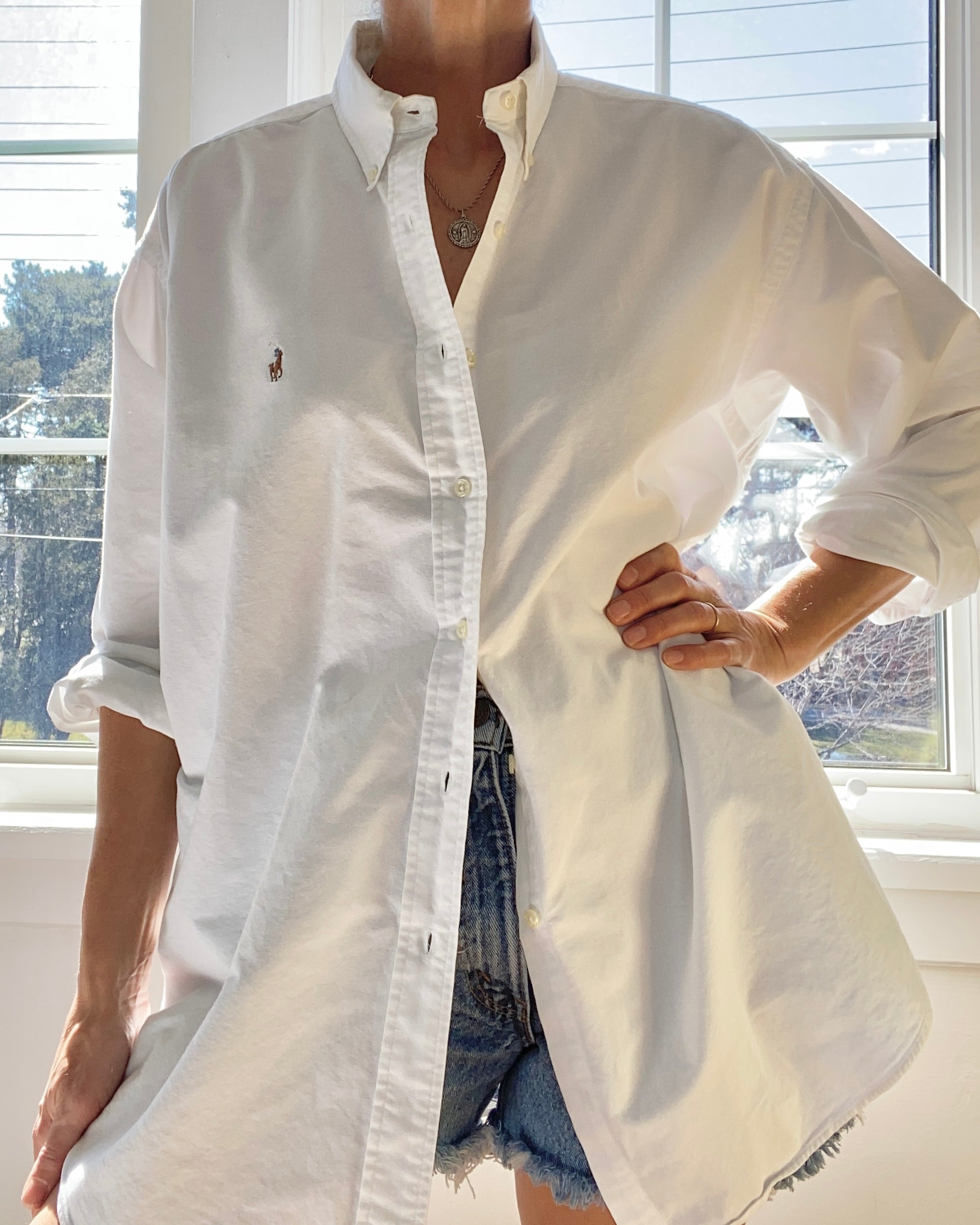 Vintage Ralph Lauren Mens Oxford White Shirt