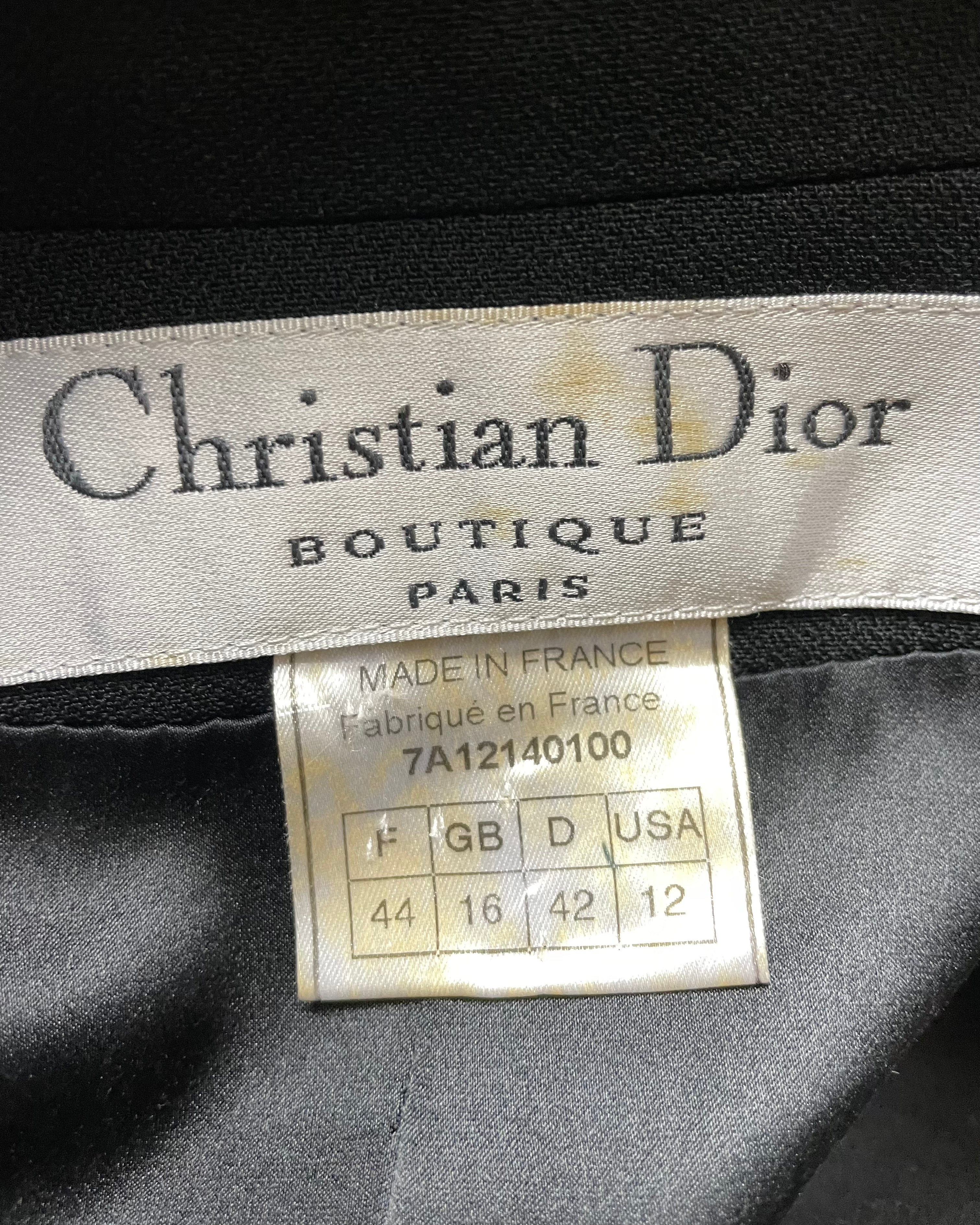 Vitange CHRISTIAN DIOR Black Crepe and Lace Tuxedo Suit Size 44 France 12 USA