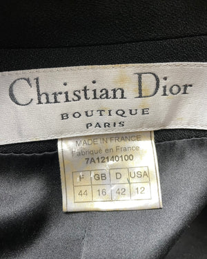 Vitange CHRISTIAN DIOR Black Crepe and Lace Tuxedo Suit Size 44 France 12 USA