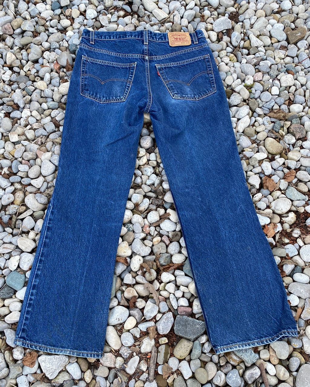 Vintage Levis 517 Boot Cut Flares Dark Blue Wash Jeans size 36 USA