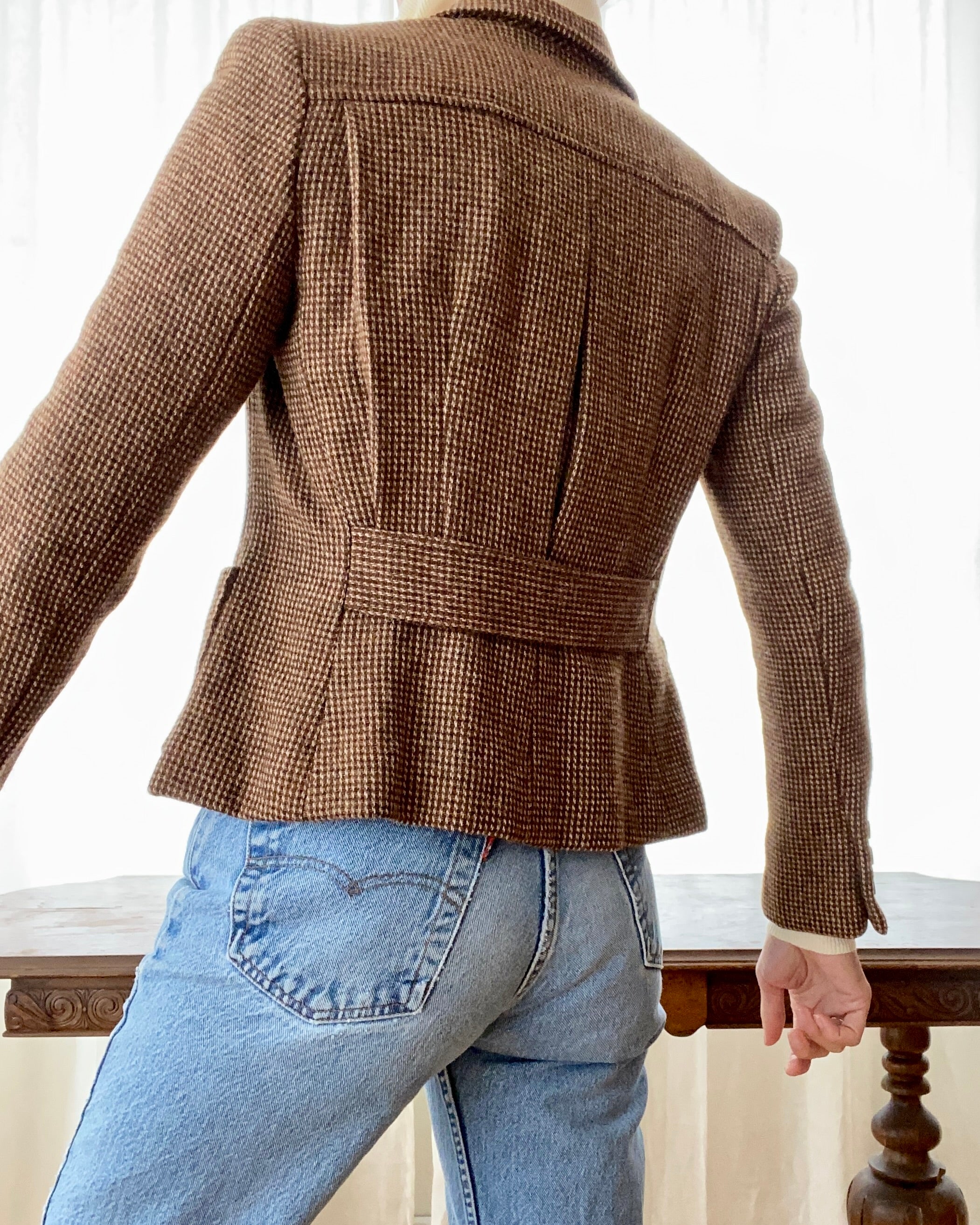Vintage Vogue American Designer Collection Tweed Riding Jacket S