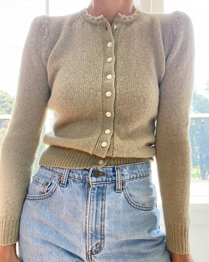 Vintage Tyrolean Style Sage Cardigan S