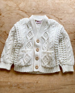 Handknit Vintage Fisherman Cardigan 2-3years