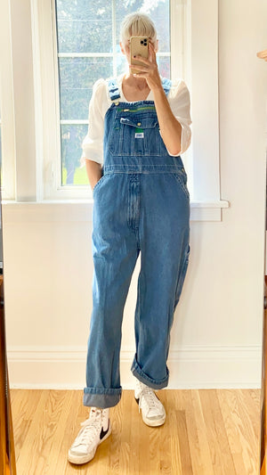 Vintage Liberty Denim Carpenter Overalls Medium Blue Wash Size L XL