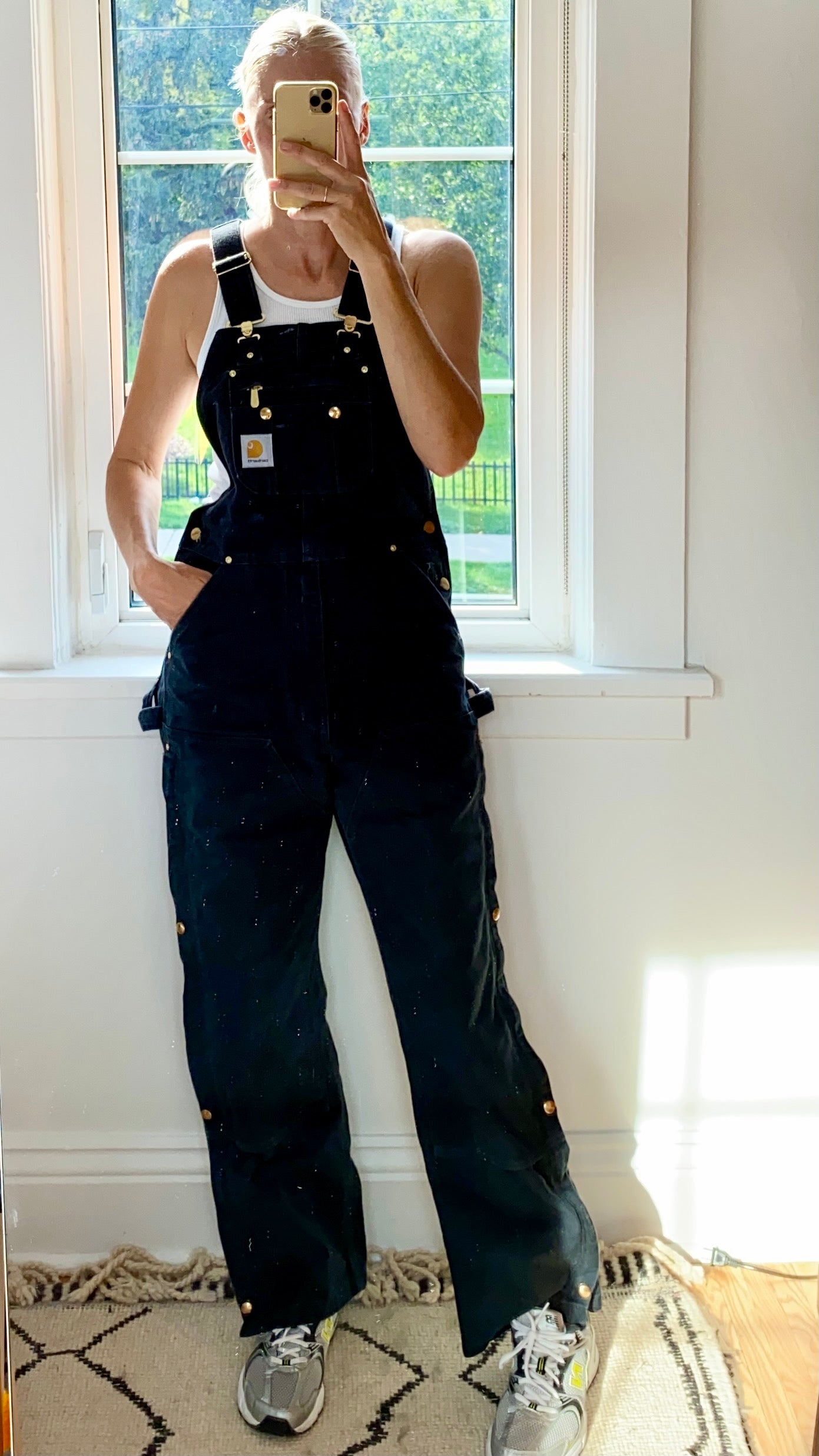 Vintage CARHARTT Black Carpenter Canvas Overalls size 30/32