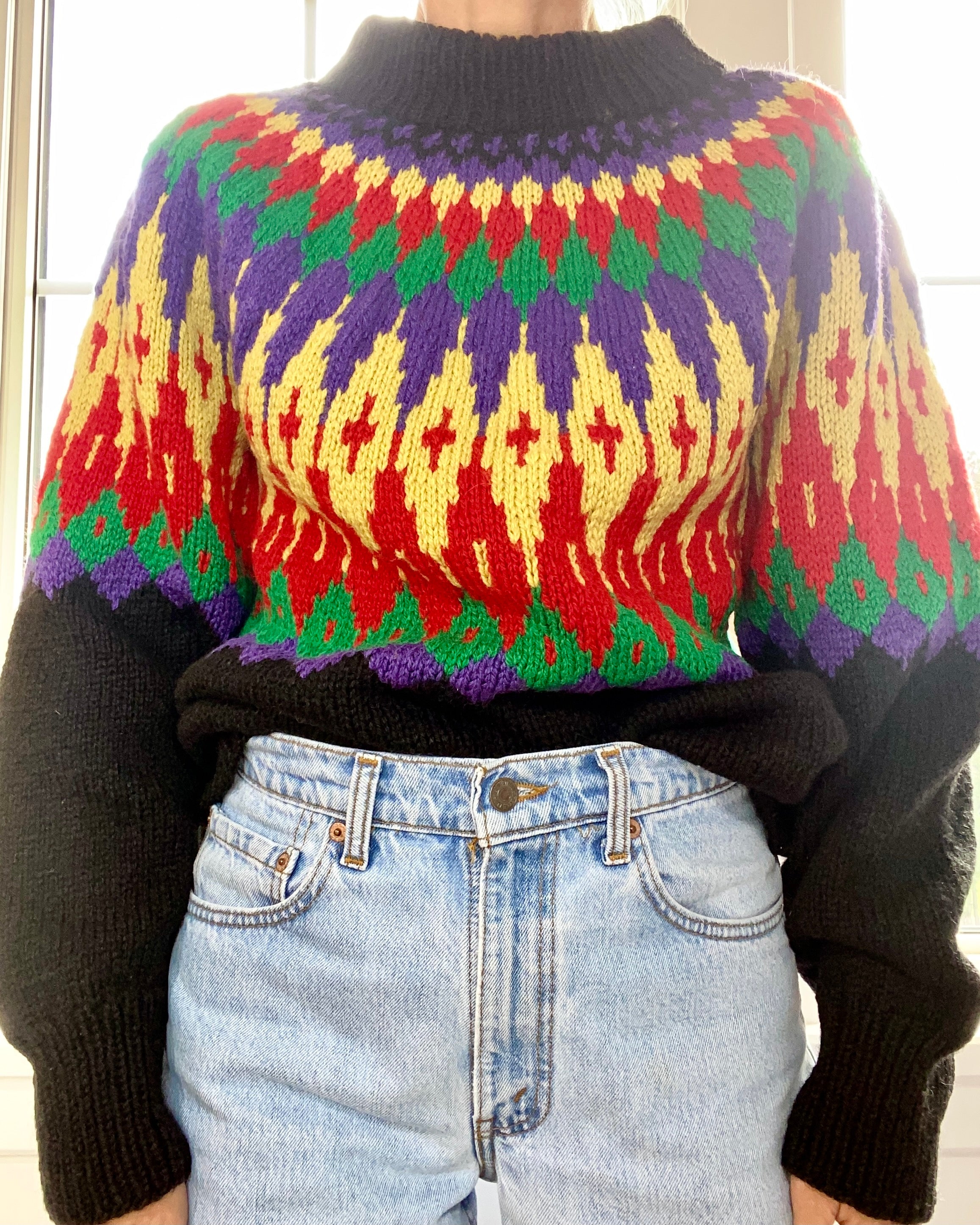 VINTAGE LILLUNN Fair Isle Handknit Sweater