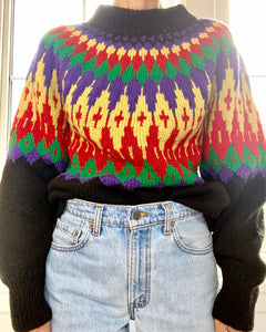 VINTAGE LILLUNN Fair Isle Handknit Sweater
