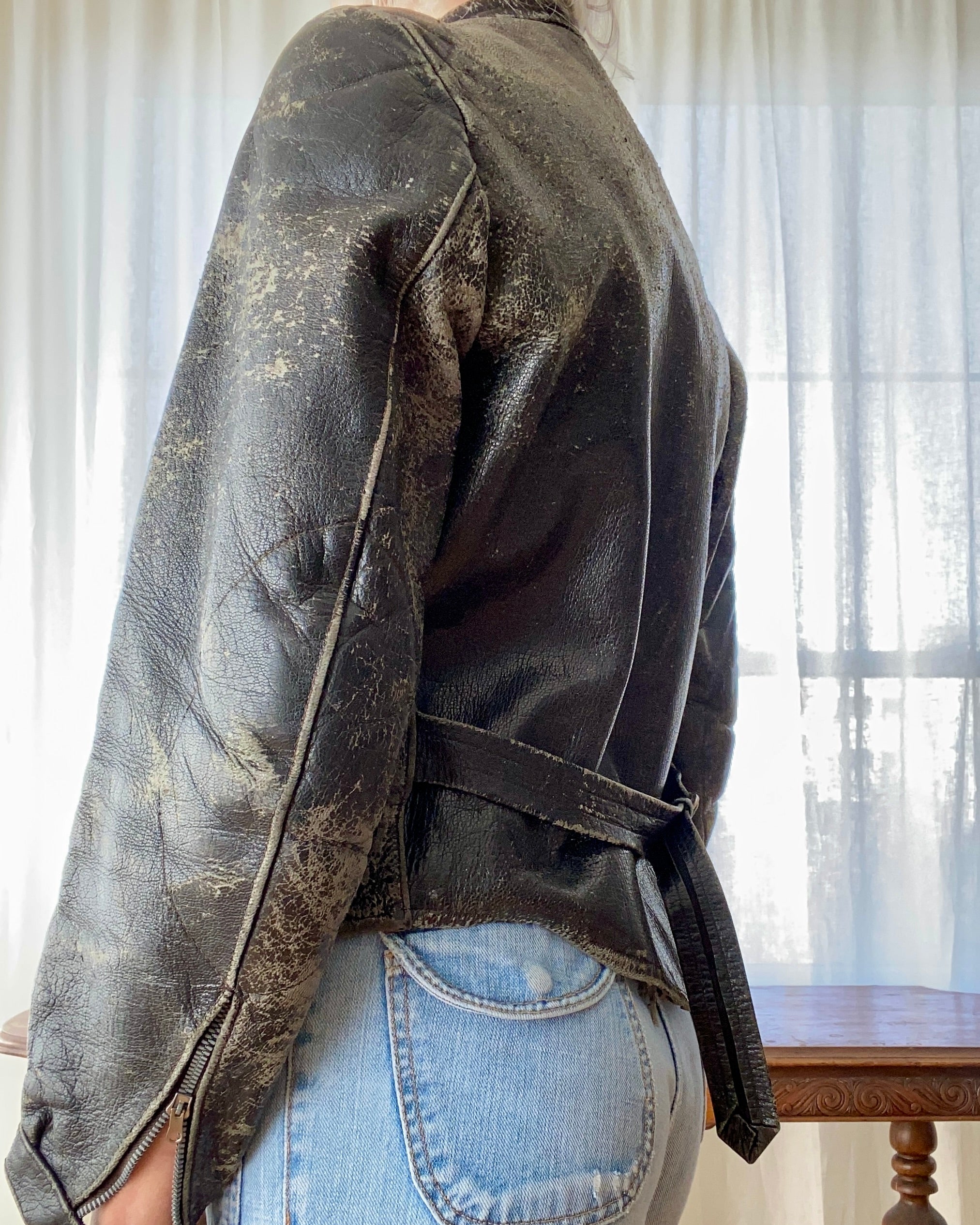 Vintage 1940s WW2 Era Motorcycle Confections De Luxe FAM Jacket Made in France