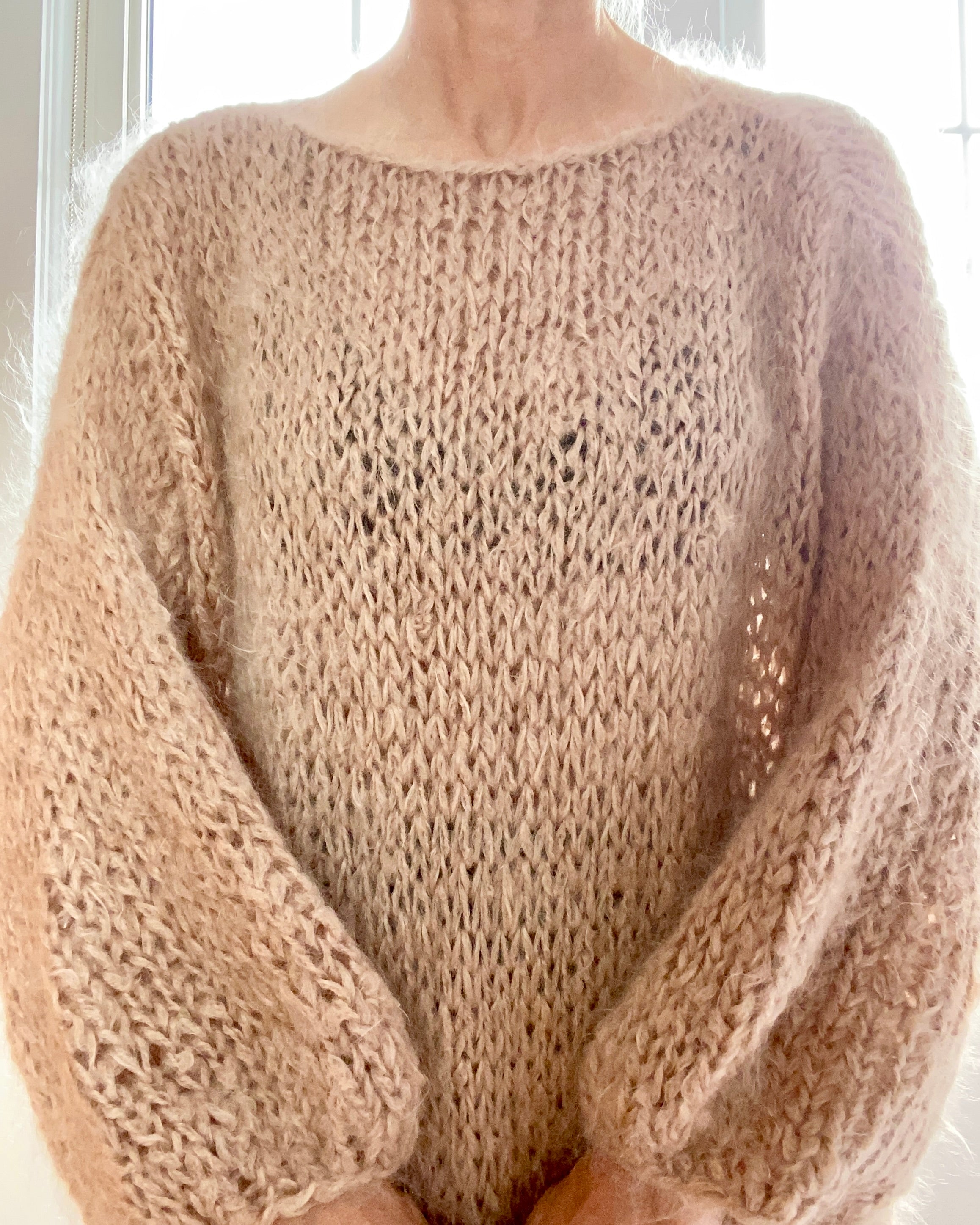 BOZIDARA Hand Knit Taupe Dress Tunic One Size