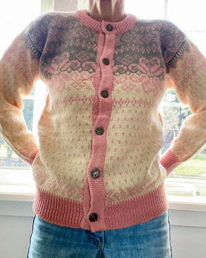 Vintage DALE of Norway Norwegian Fair Isle Cardigan Sweater M