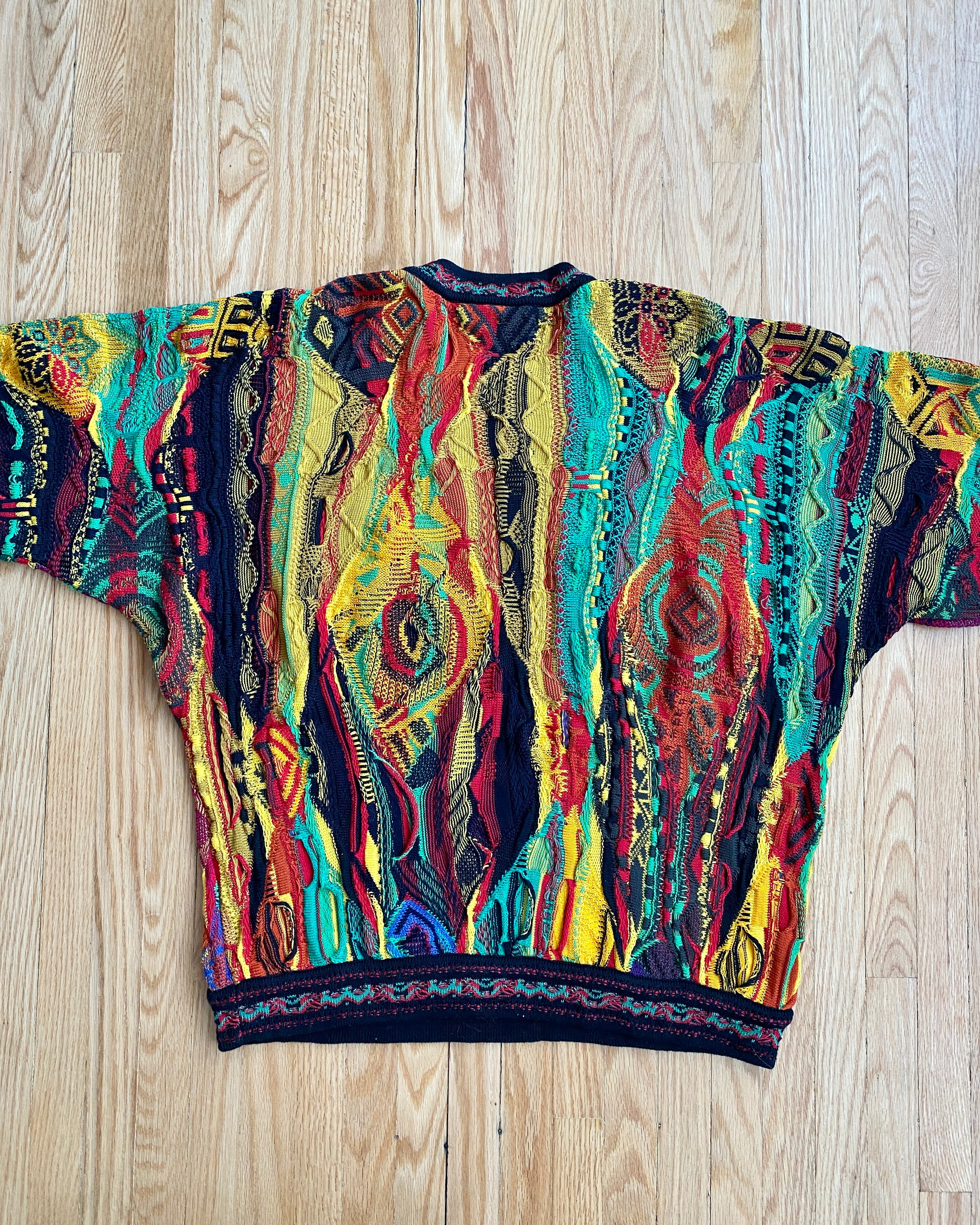 Vintage 1990s Authentic Coogi Ikat Jacquard Sweater Made in Australia