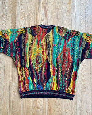 Vintage 1990s Authentic Coogi Ikat Jacquard Sweater Made in Australia