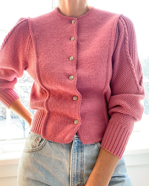 Vintage Austrian Folk Wool Cardigan