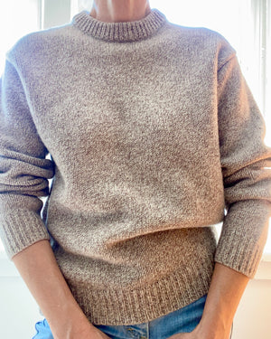 VINTAGE LLBEAN Oatmeal Melange Wool Crew Neck Sweater