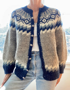 VINTAGE HILDA Ltd. Handknit Icelandic Wool Cardigan