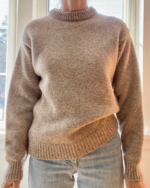 VINTAGE LLBEAN Oatmeal Melange Wool Crew Neck Sweater