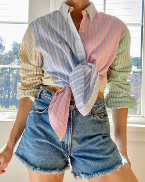 Vintage Ralph Lauren Mens Oxford Multi Stripe Shirt