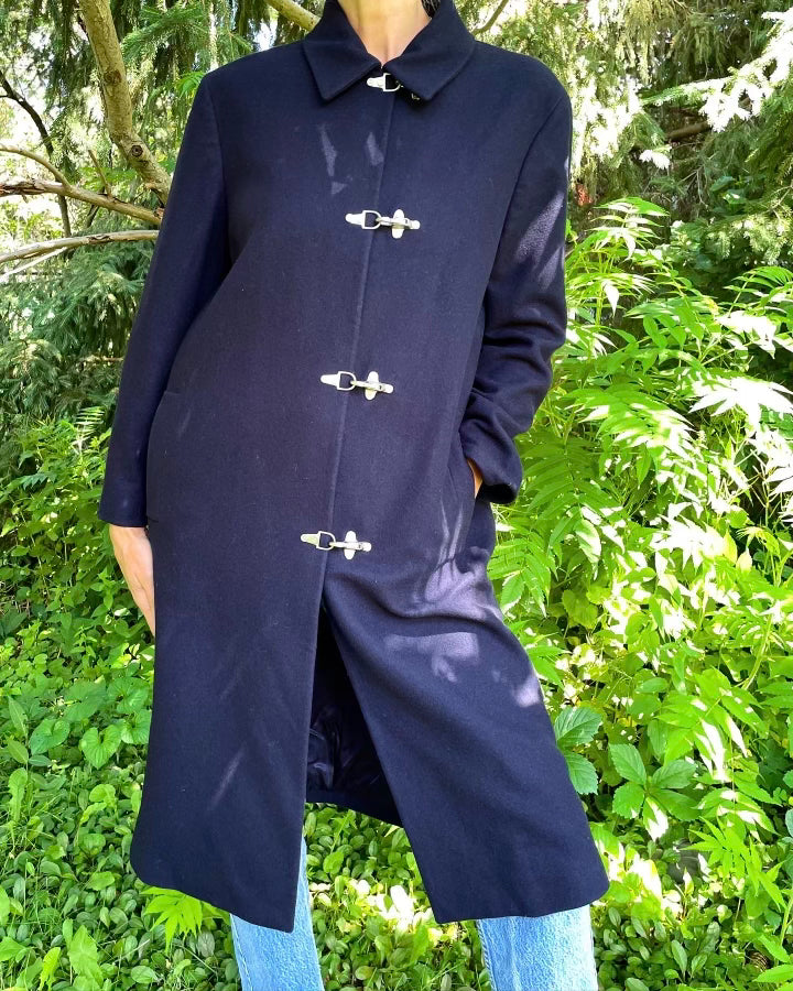 Pre Loved CELINE Wool Cashmere Navy Coat