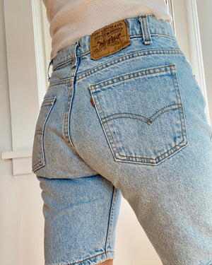 Vintage Levis Orange Tab Shorts Light Wash Size 29